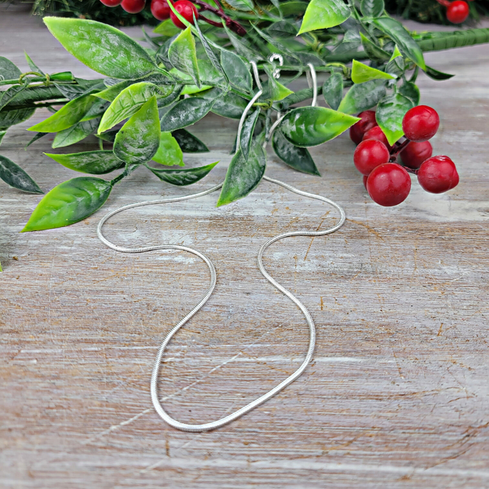 Base Metal Snake Chain - Silver (18" or 24")
