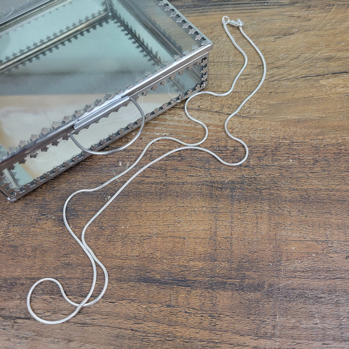 Base Metal Snake Chain - Silver (18" or 24")