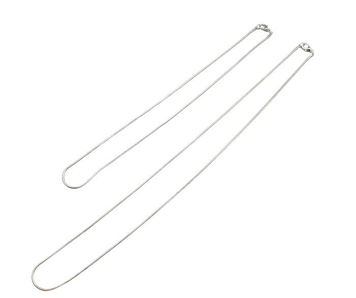 Base Metal Snake Chain - Silver (18" or 24")