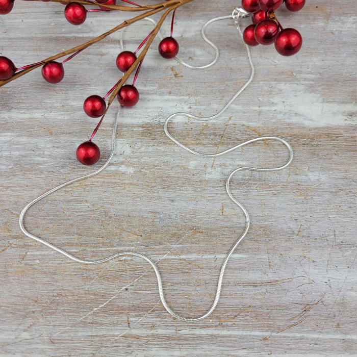 Base Metal Snake Chain - Silver (18" or 24")