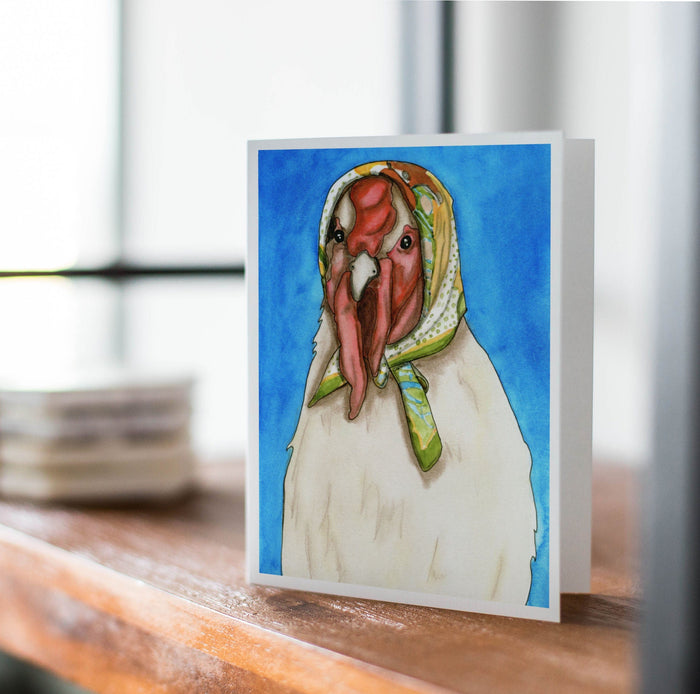 PinkPolish Design Note Cards "Bawk-Bushka" Handmade Notecard