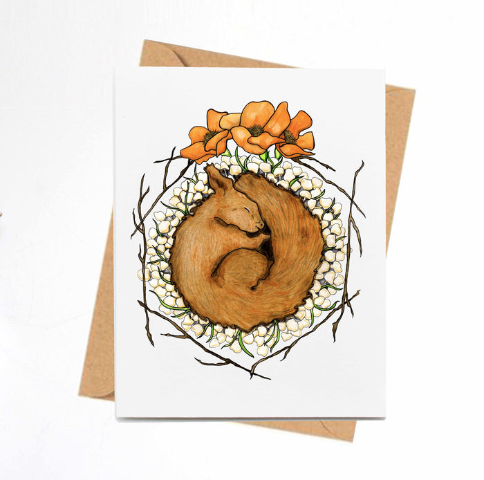 PinkPolish Design Note Cards "Be Like the Squirrel" Handmade Notecard
