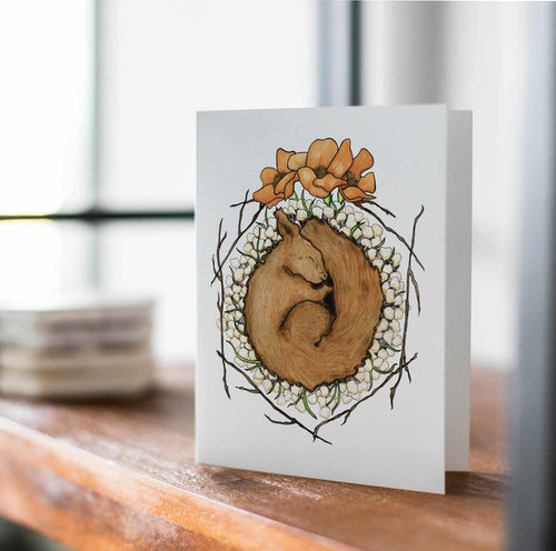 PinkPolish Design Note Cards "Be Like the Squirrel" Handmade Notecard