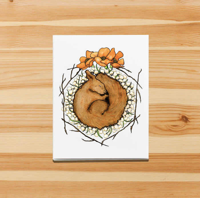 PinkPolish Design Note Cards "Be Like the Squirrel" Handmade Notecard