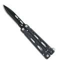 Bear & Son - Bear Song IV: 4 1/4in Bowie Clip Black Powder Coated - B-450-AlBK-B