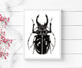 PinkPolish Design Art Prints "Beetle Jewel" Watercolor Painting: Art Print