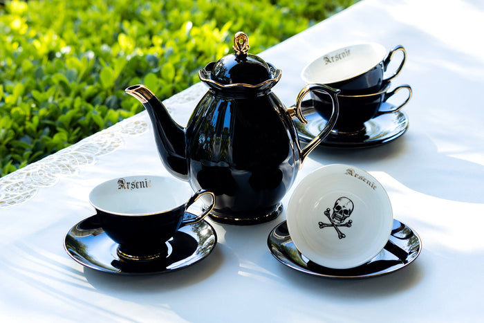 Grace Teaware Halloween Arsenic Skull Tea Set