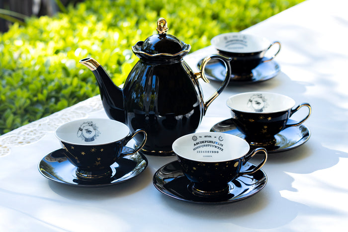 Grace Teaware Halloween Tea Set Ouija Witchy Crystal Ball