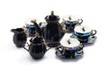 Grace Teaware Spider Black Gold Luster 11-Piece Tea Set