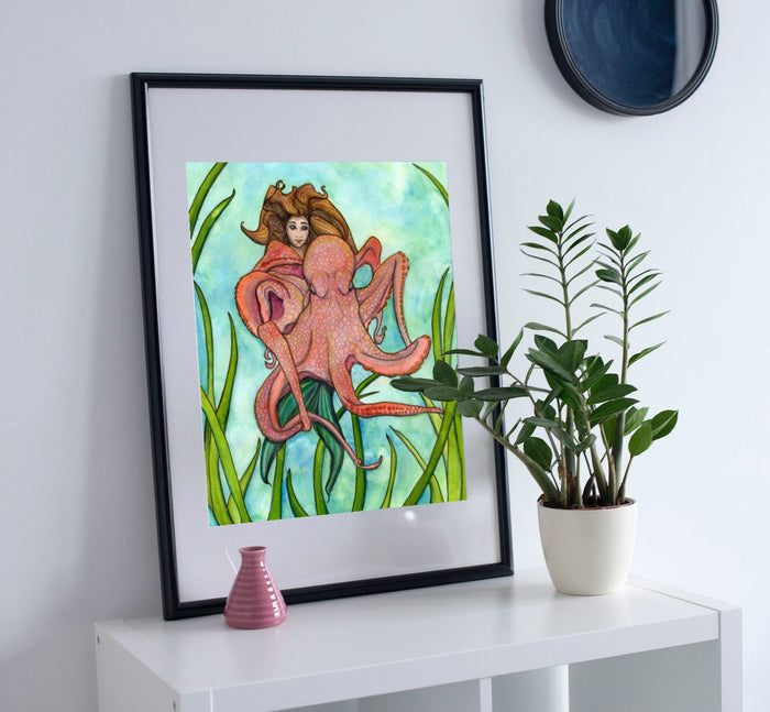 PinkPolish Design Art Prints 11"x14" "Blind Date"  Watercolor Painting: Art Print