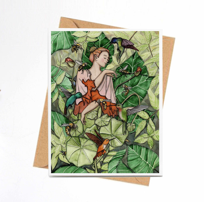 PinkPolish Design Note Cards "Bloom" Handmade Notecard
