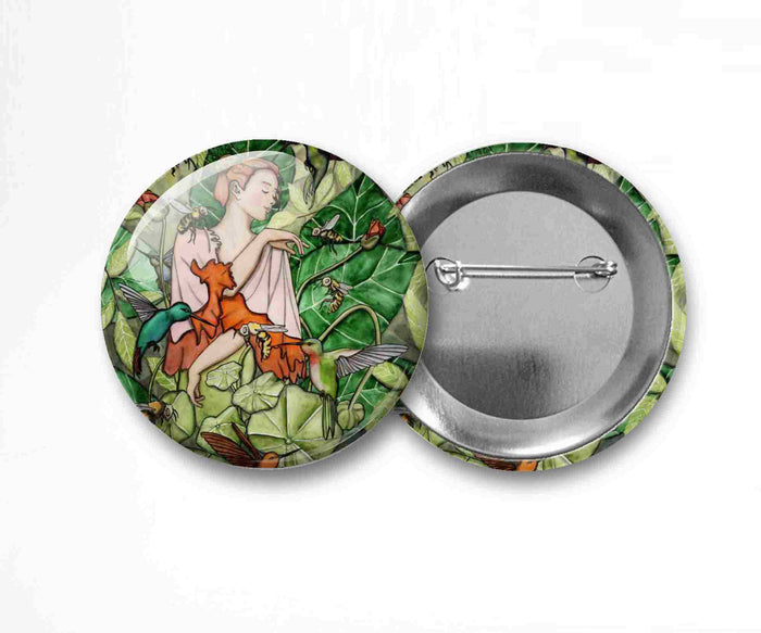 PinkPolish Design Buttons "Bloom" Pin Back Button, 2.25 Inch