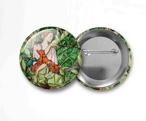 PinkPolish Design Buttons "Bloom" Pin Back Button, 2.25 Inch