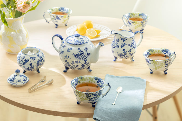 Blue Botanical Garden Three-Foot Fine Porcelain Tea Set