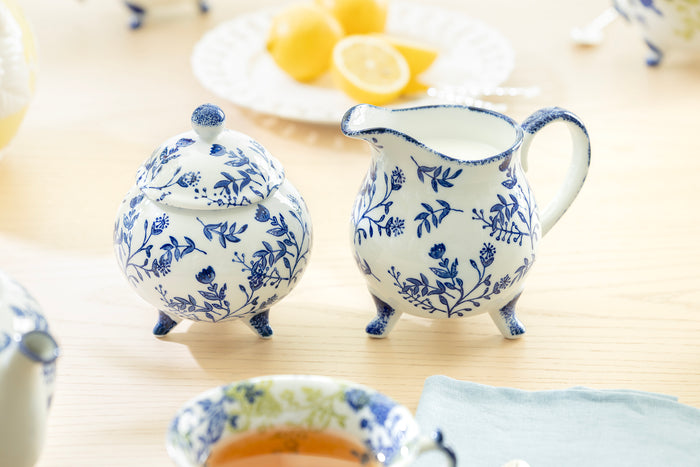 Blue Botanical Garden Three-Foot Fine Porcelain Tea Set