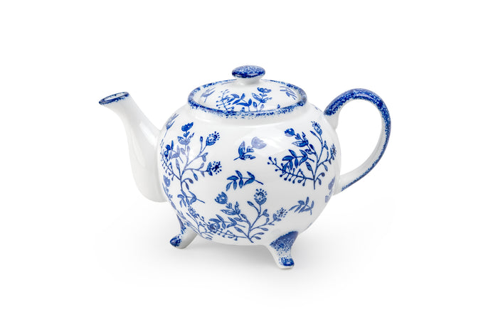 Blue Botanical Three-Foot Fine Porcelain Teapot