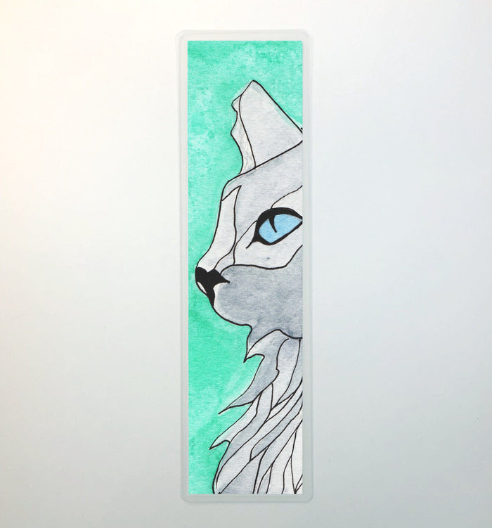 PinkPolish Design Bookmarks "Blue Eyed Cat" 2-Sided Bookmark