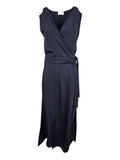 blusa donna lunga in cady blu