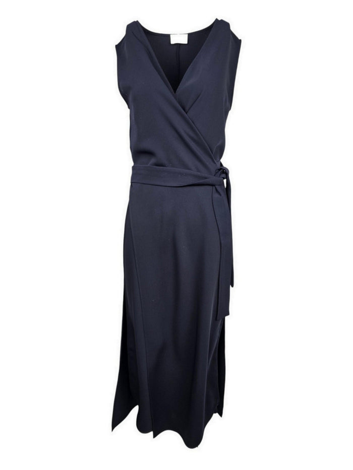 blusa donna lunga in cady blu