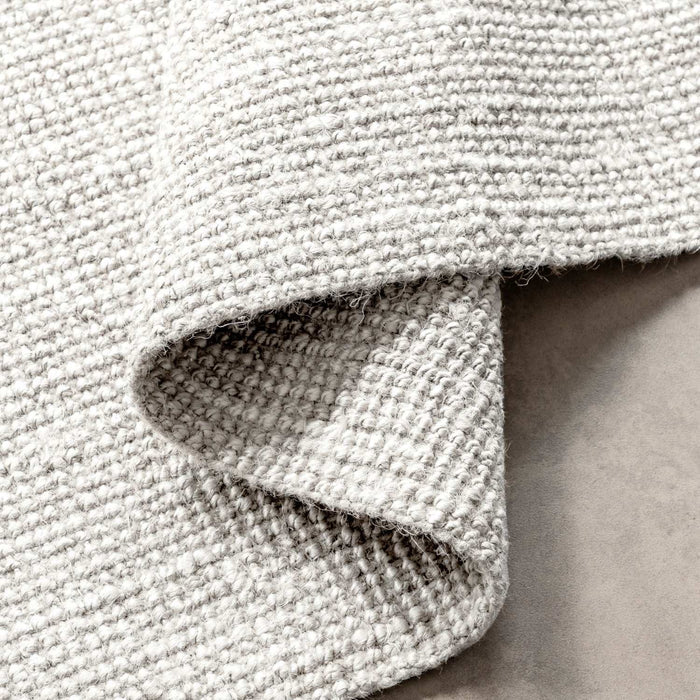 Boucle Jute Jaipur Rug White, textured design, easy care, durable lasting.