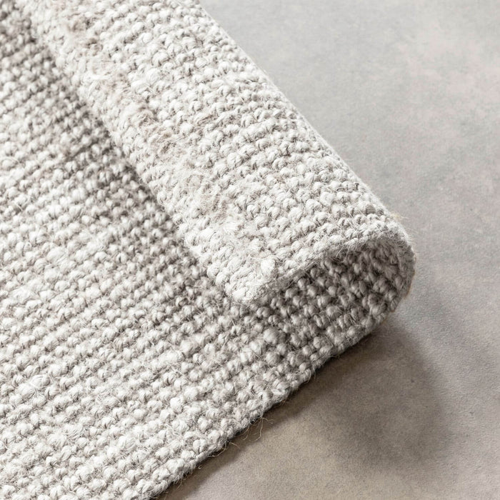 Boucle Jute Jaipur Rug White, textured design, easy care, durable lasting.