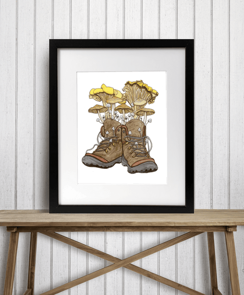 PinkPolish Design Art Prints 8x10 "Bountiful Boots" Watercolor Painting: Art Print