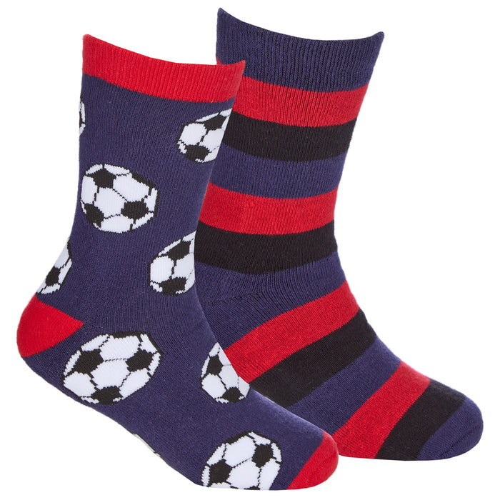 Boys 2pk Boxed Terry Slipper Socks - (PK6) (6-3.5) 42B830