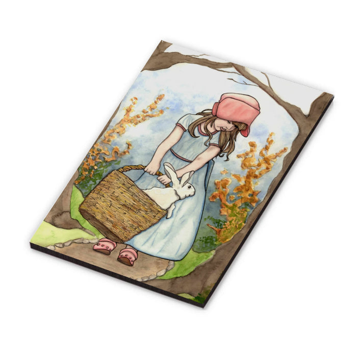 PinkPolish Design Refrigerator Magnets "Bun in a Basket"  2"x3" Wood Refrigerator Magnet