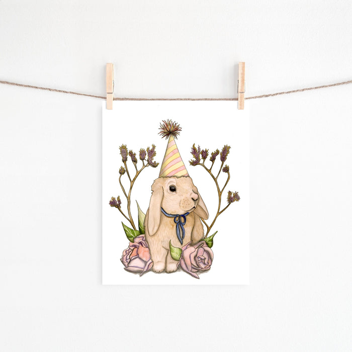 PinkPolish Design Art Prints "Bunny Celebration" Watercolor Painting: Art Print