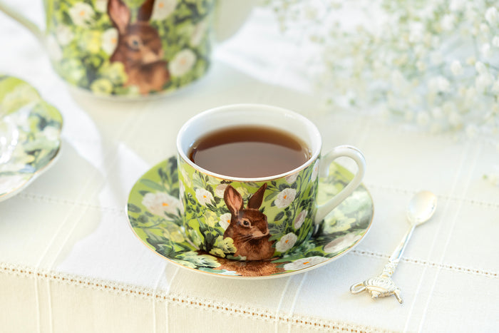 Bunny in Bloom Fine Porcelain Cup and Saucer