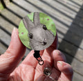 PinkPolish Design Badge Reels & Lanyards "Bunny Surprise" Retractable Badge Reel