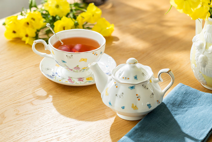 Butterfly Garden Fine Porcelain Tea For One Set