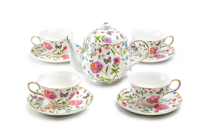 Butterfly Garden Fine Porcelain Tea Set