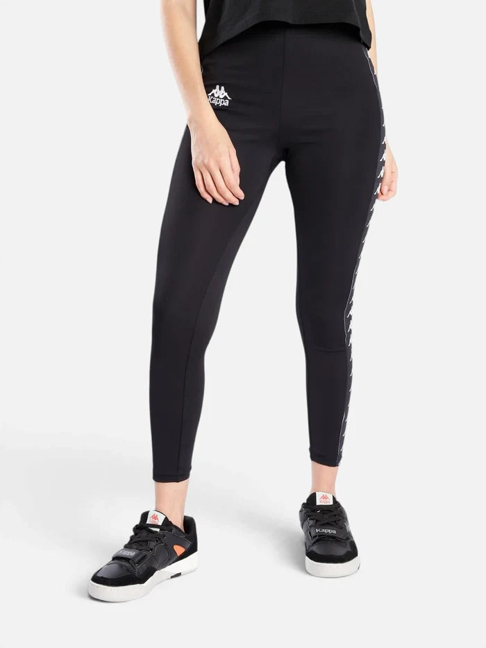Calza Larga Kappa 222 Banda Atui 2 Leggings Negro-Blanco