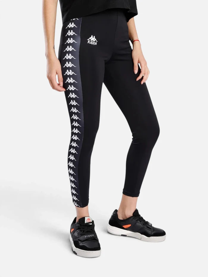 Calza Larga Kappa 222 Banda Atui 2 Leggings Negro-Blanco