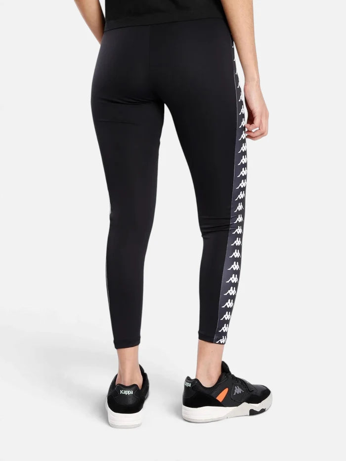 Calza Larga Kappa 222 Banda Atui 2 Leggings Negro-Blanco