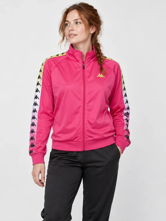 Campera Mujer Kappa 222 Banda Wanniston Degrade Fuxia-Blanco-Lime — vista principal