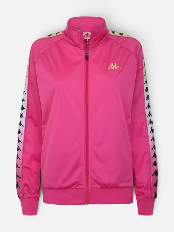 Campera Mujer Kappa 222 Banda Wanniston Degrade Fuxia-Blanco-Lime