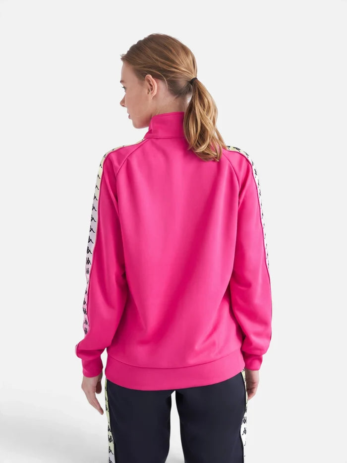 Campera Mujer Kappa 222 Banda Wanniston Degrade Fuxia-Blanco-Lime