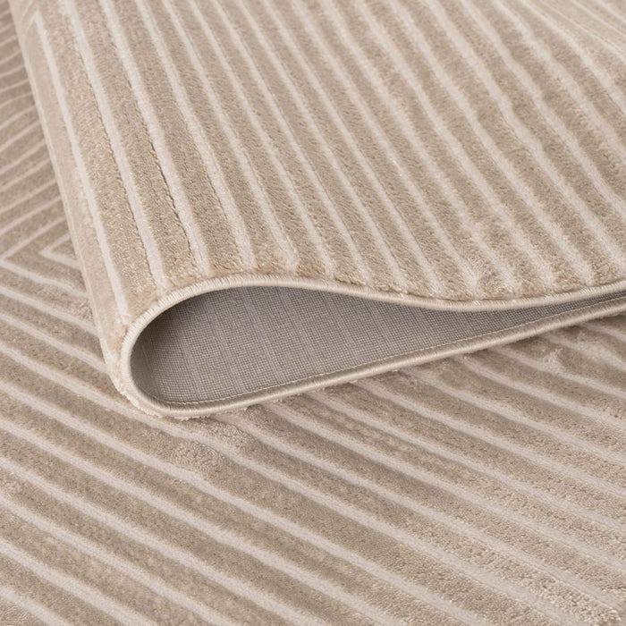 Geometric Living Room rug, beige colour, stain-resistant and non-shedding