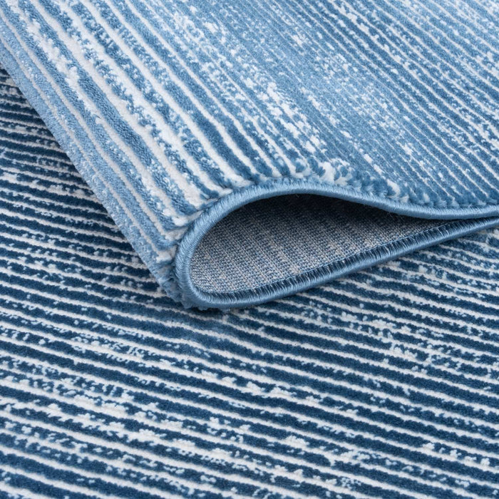 Carmel striped design blue colour rug, anti-static, non-shedding, rectangular and runner rugs | THE RUGS