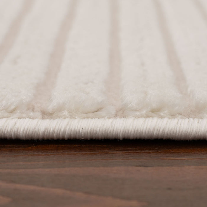 Geometric Living Room rug, cream colour, stain-resistant and non-shedding