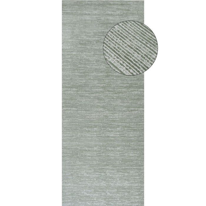 Carmel green striped design rug, textured pile, durable material, anti-allergic, easy-care | THE RUGS