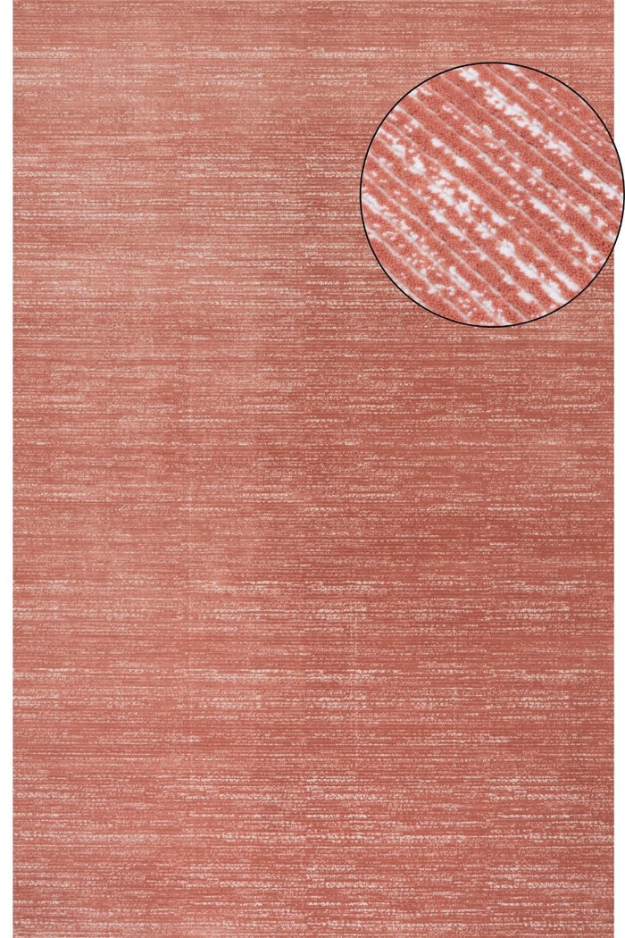 Carmel terra striped design rug, non-shedding, soft pile, cotton backing, machine-made rug.
