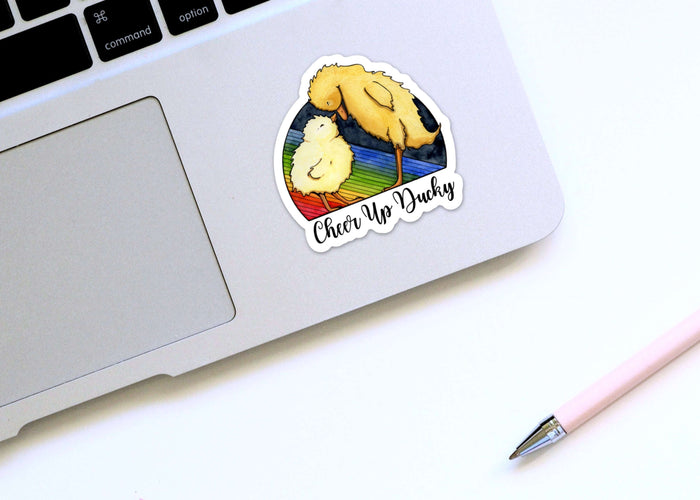 PinkPolish Design Stickers "Cheer Up Ducky" Vinyl Die Cut Sticker