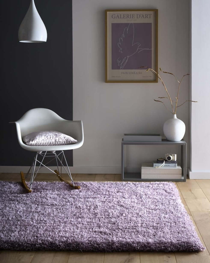 Chicago Lavender Shaggy Rug | Cozy Modern Plush Carpet