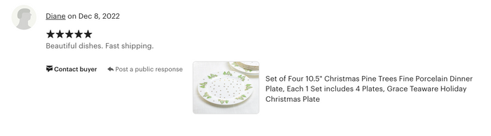 Christmas Pine Trees Fine Porcelain Dinner Plate