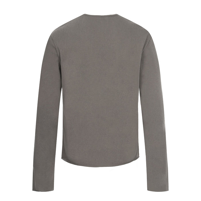 Brown long sleeve T-shirt, back view