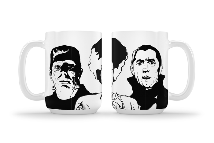 PinkPolish Design Coasters "Classic Movie Monsters" 15oz Mug