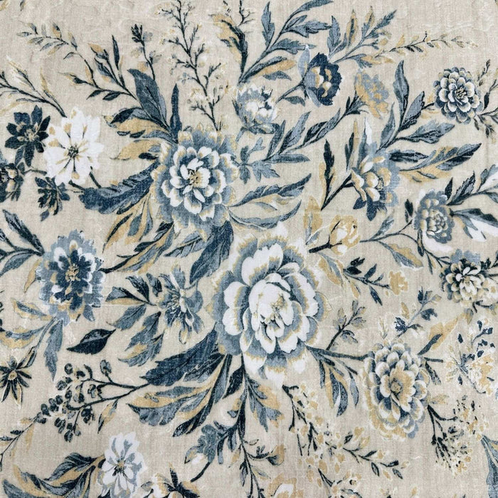 The Rugs Classical Winter Bloom Rug - Cream & Blue Floral